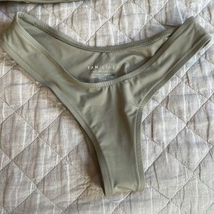 Small  green tan + lines bikini bottom